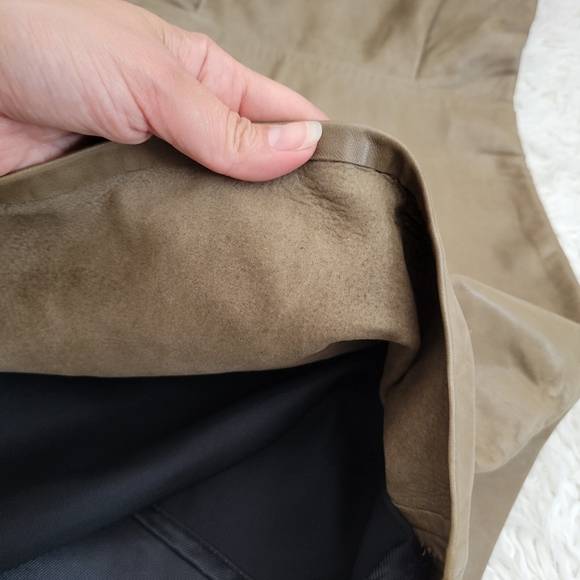NWT Zara Leather Dress Padded Shoulder Mini Taupe - Picture 14 of 16